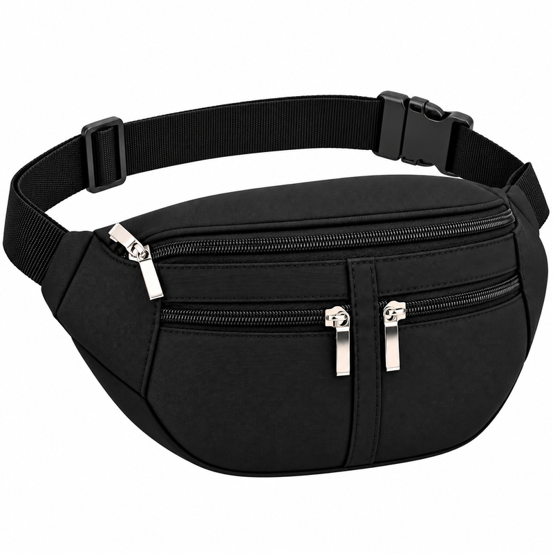 (image for) 2050 Micro Fibre 4 Zip Bum Bag Black (New)